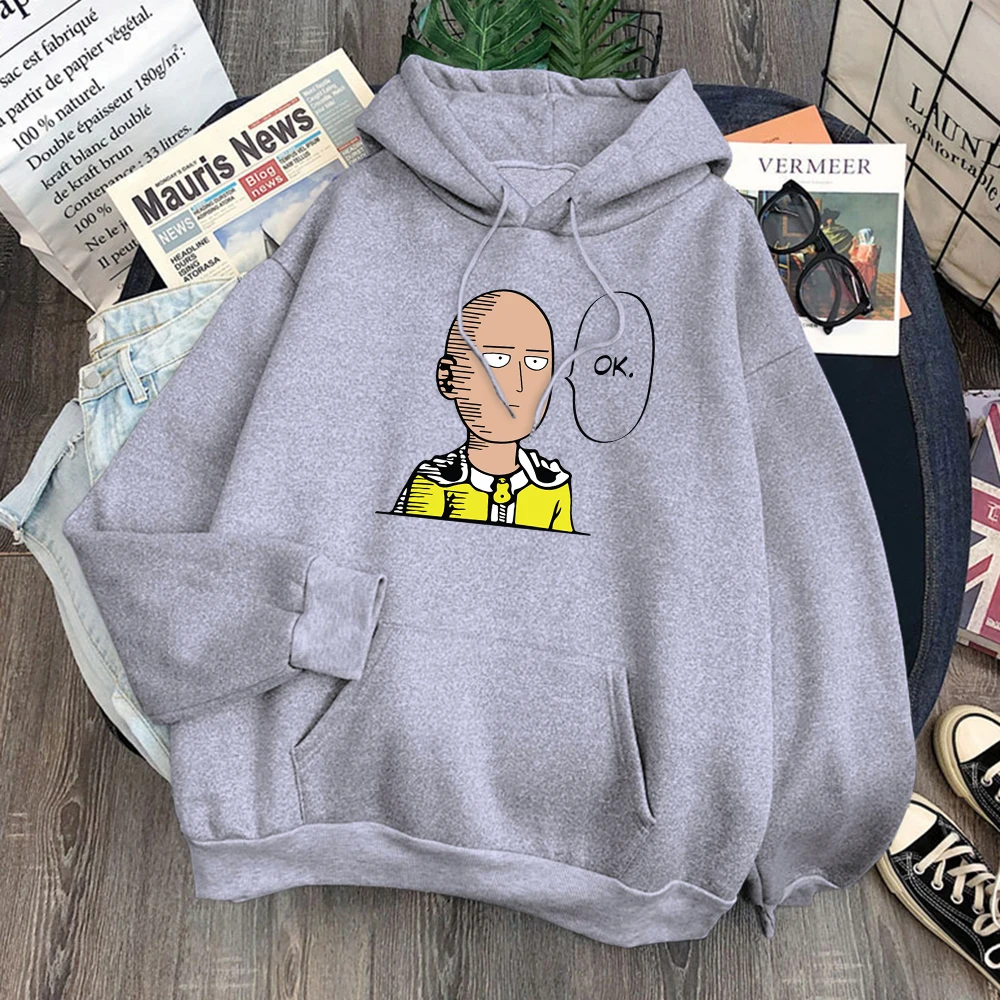 

One Punch Woman Anime Print Hoodie Womens Casual Tops Japan Harajukua Style Loose Round Neck Clothing Females Slim Funny Hoodies