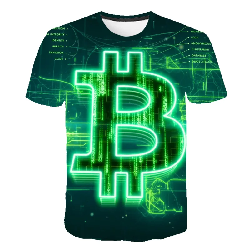 Биткоин 3D печатная Футболка крипто рубашка валюта футболка классная