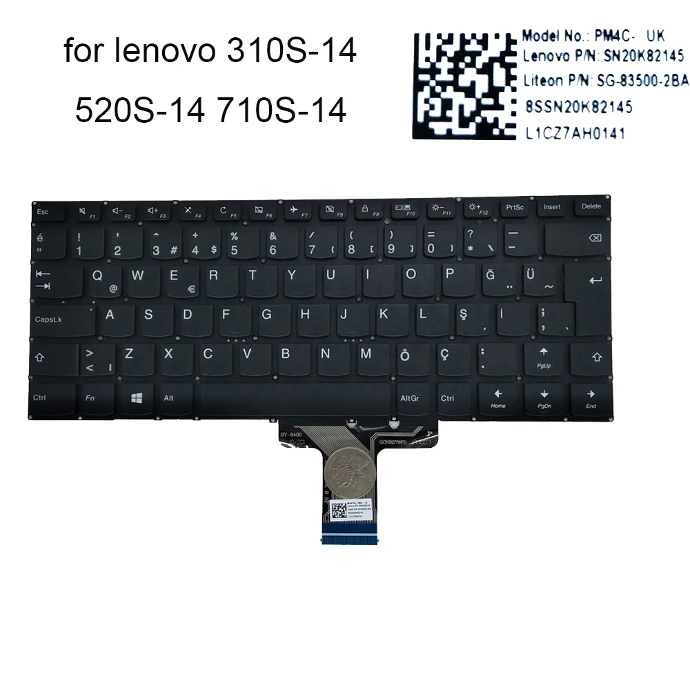 

310S-14 turkish keyboard for lenovo Ideapad 310S-14IKB 510S 14ISK 14AST 710S-14 PM4C-UK Turkey replacement keyboards SG-83500-2