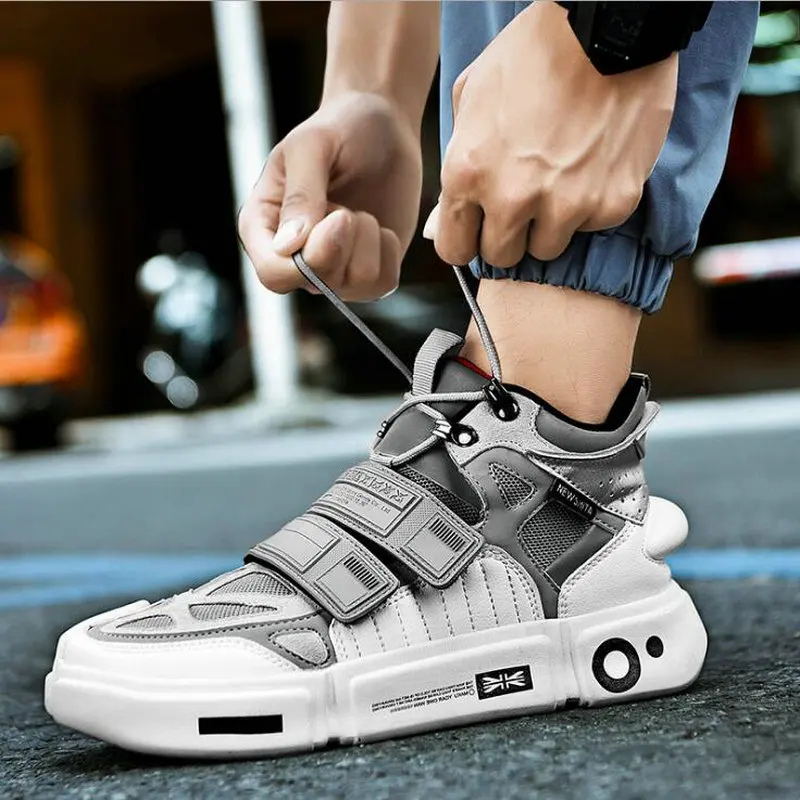 Модная дышащая легкая Уличная Повседневная обувь Мужские высокие кроссовки в