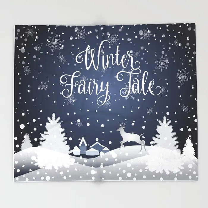 

Christmas Snow Forest Blanket Winter Sheet Bedspread Sofa Bed Throw Light Thin Soft Warm Machine Washable Flannel Blankets