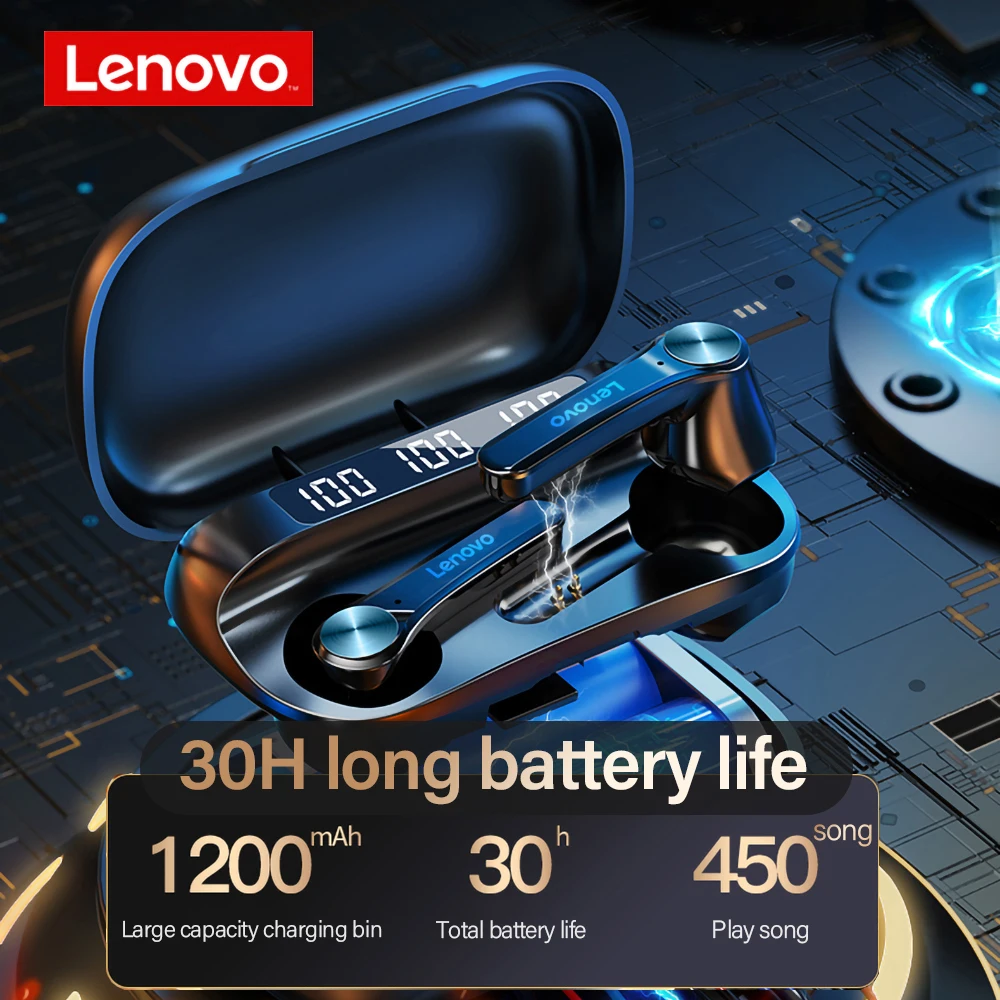 Беспроводные Bluetooth наушники Lenovo QT81 стерео звуковые IPX4 водонепроницаемая