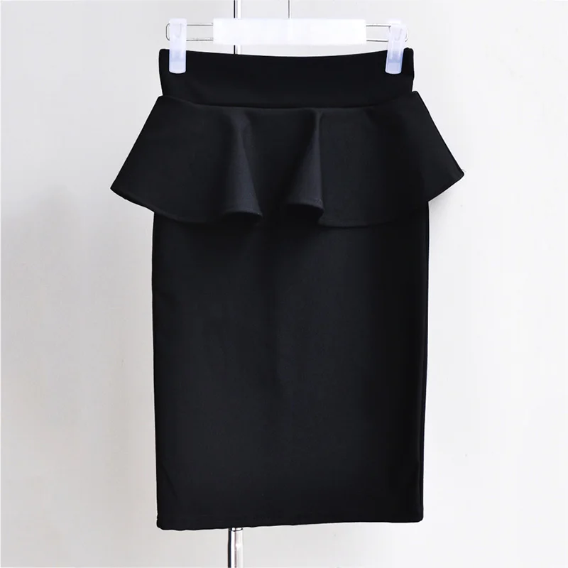 

Сексуальные женские оборки летняя юбка-карандаш повседневное облегающее элегантное платье со шлицей юбки размера плюс 5XL ENDQ