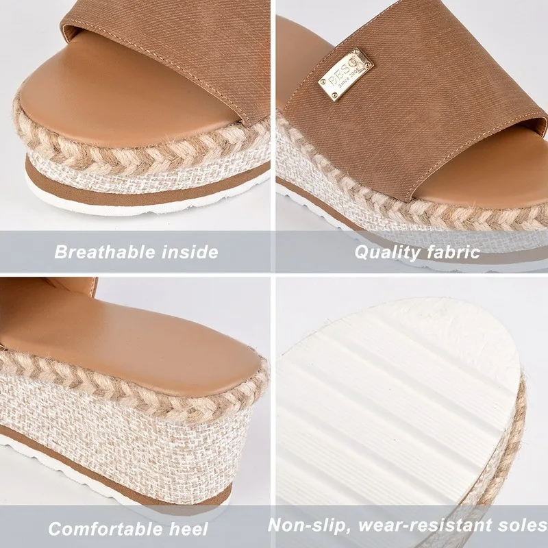 

Latform Wedges Slippers Women Sandals 2021 New Female Shoes Fashion Heeled Shoes Casual Summer Slides Slippers Women