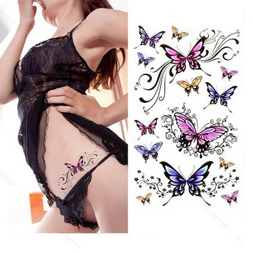 Красивые 3D водонепроницаемые временные индивидуальные наклейки-тату красочные