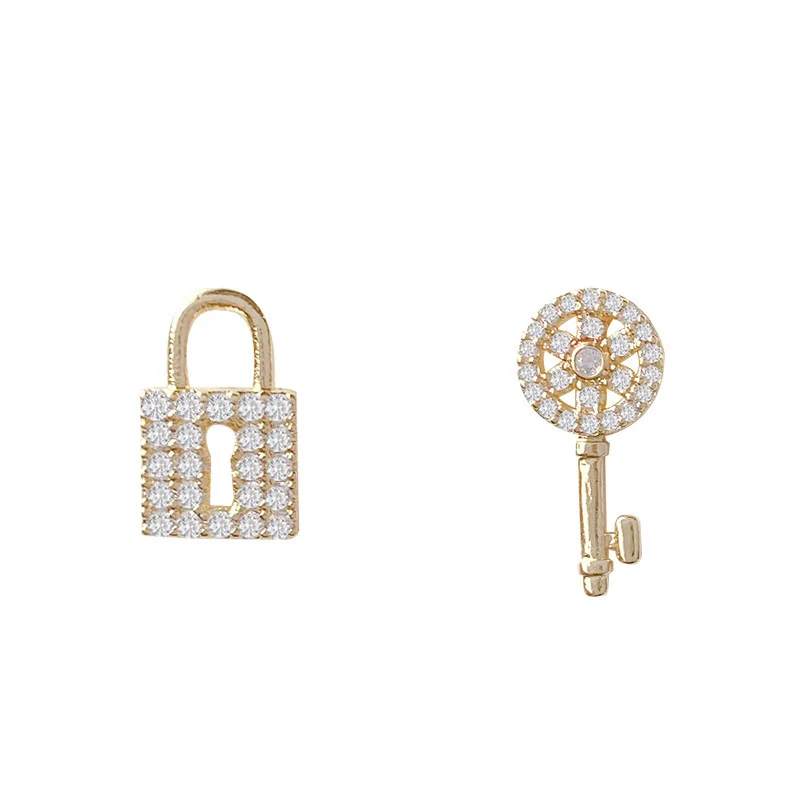 

POTCET Korea 2021 Fashion Trend Women's Key Lock Temperament Earrings Geometric Trend Retro Earrings 2021 Jewelry Free Shipping