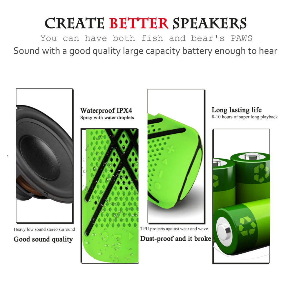 CHYI Bluetooth для спорта на открытом воздухе портативный мини динамик функция