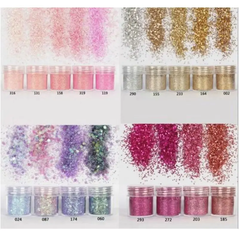 

18 Bottles Nail Art Sequins Shinning Filling Flash Glitter Powder UV Epoxy Resin Pigment Dust Manicure DIY Fingers Beauty Decor