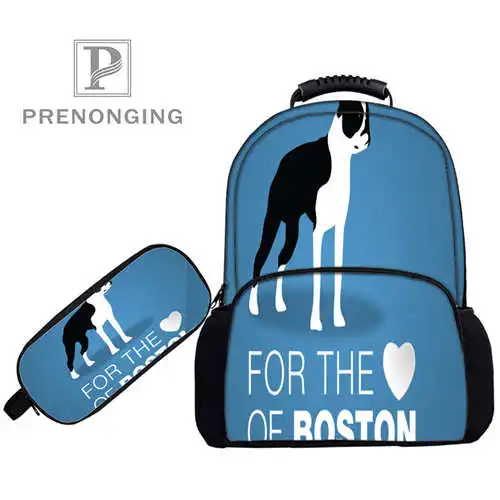 Пользовательские 17 дюймов boston terrierрюкзаки пеналы для ручек 3D печать школьные