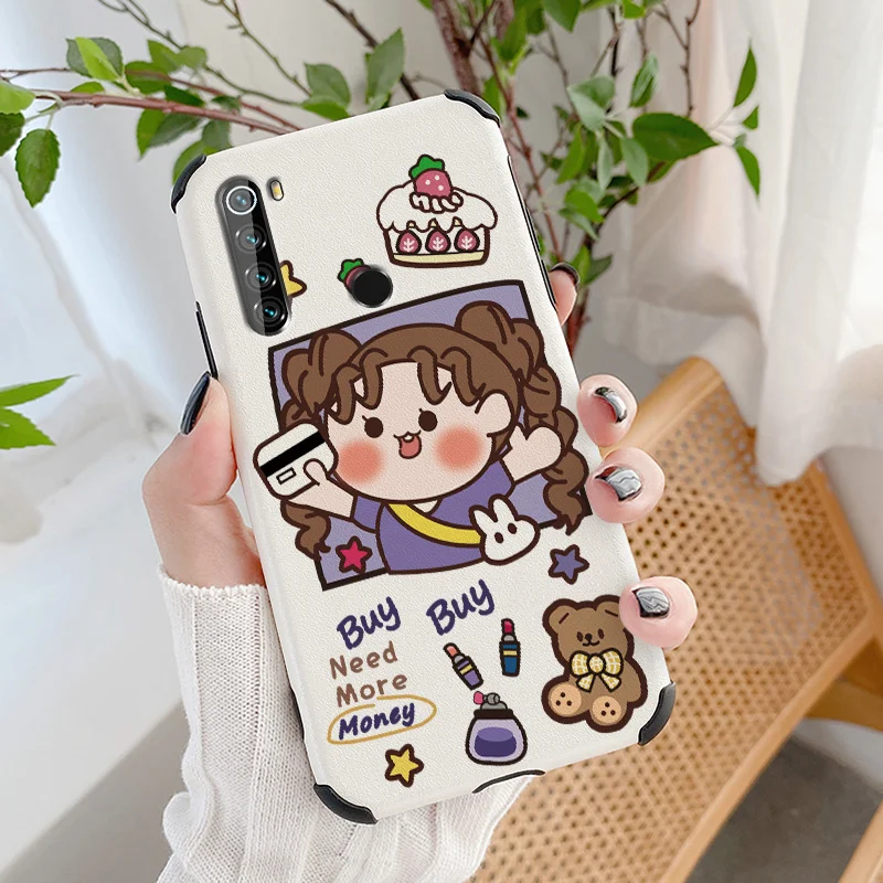 

Cartoon Bear Phone Case For Xiaomi Redmi Note 8 8Pro Pro Liquid Silicone Cover
