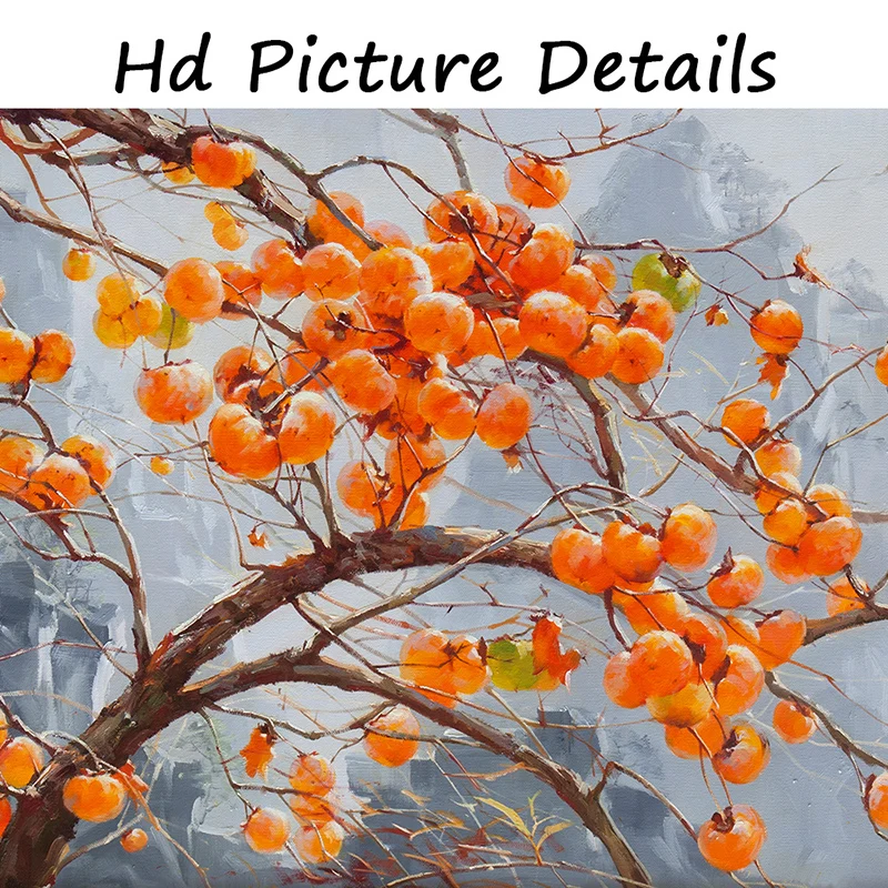 

Modern Abstract Painting on Canvas Persimmon Tree Wall Art Posters and Prints Landscape Pictures for Living Room Home Decoration