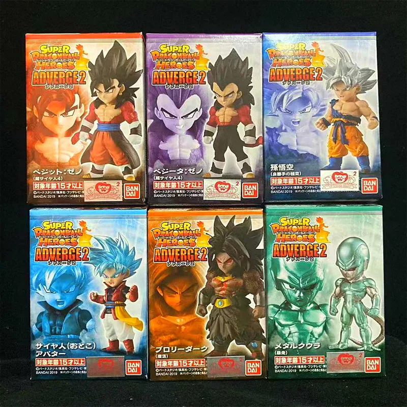 

Оригинальные игрушки-конфеты Bandai, японская аниме мини-модель, маленький размер, Dragon Ball Hero, реклама Hero2 Broly Vegeta