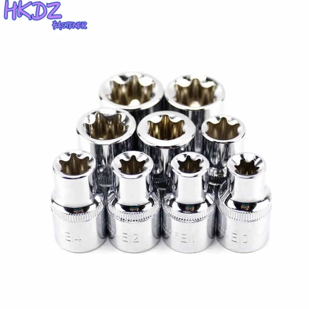 1pcs 1/2&quot Torx Star Socket E Type E10 E11 E12 E14 E16 E18 E20 E22 E24 Hand Repair Tools Square Hole | Инструменты