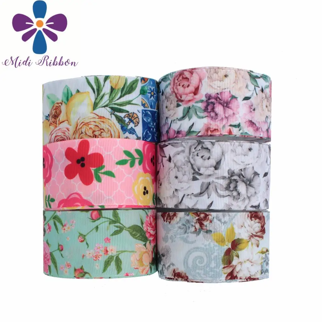 16 мм 75 Маленькая Цветочная Геометрическая вихревая напечатанная Grosgrain/Foe лента