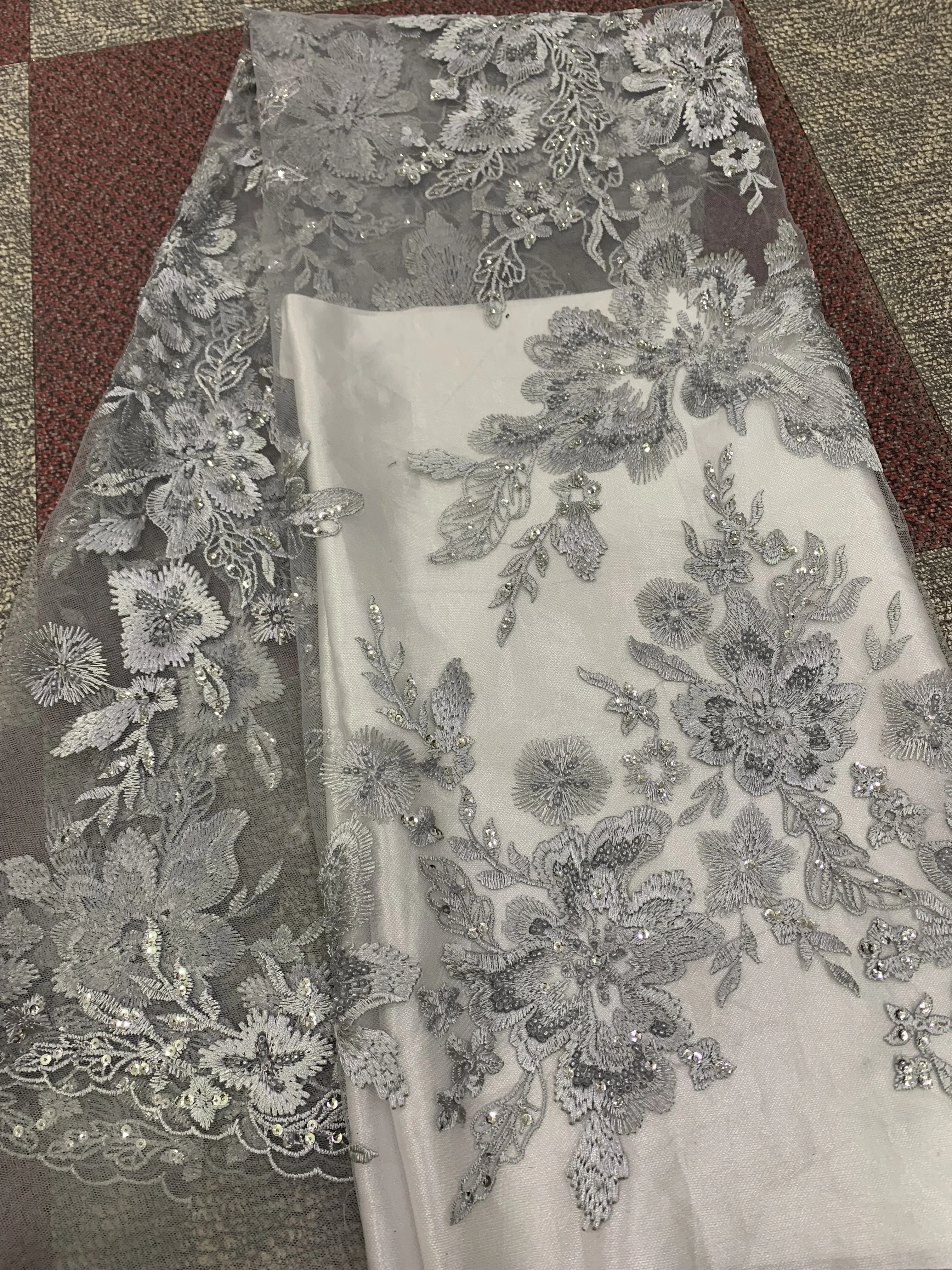 Лидер продаж 2019 африканская Тюлевая кружевная ткань Цветочная вышивка