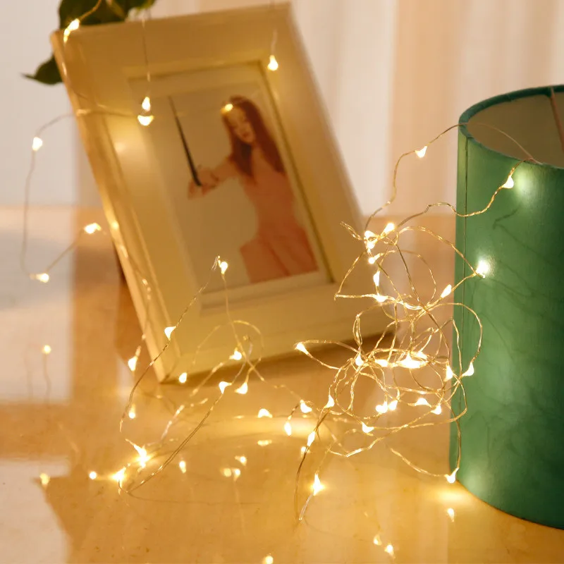 2 м 20 светодиодный IP65 Водонепроницаемый светильник-гирлянда с серебряной