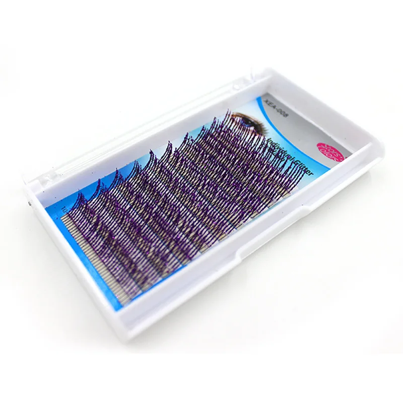 Shinning Lash Silver Purple Individual Eyelashes Extension Diamond Shine