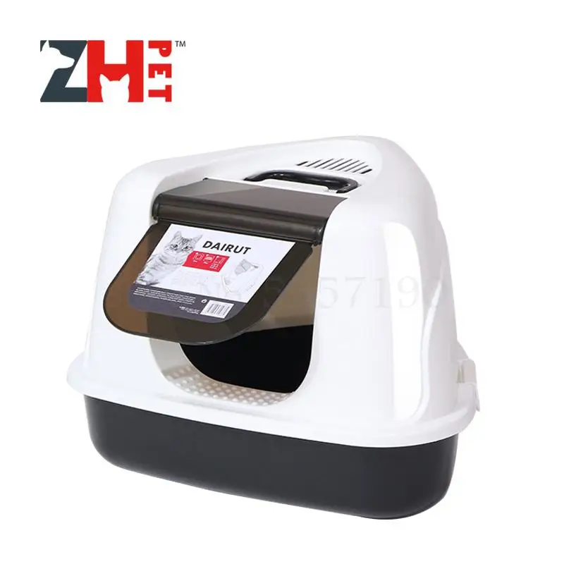 Контейнер для кошачьего наполнителя треугольный полностью закрытый компактный