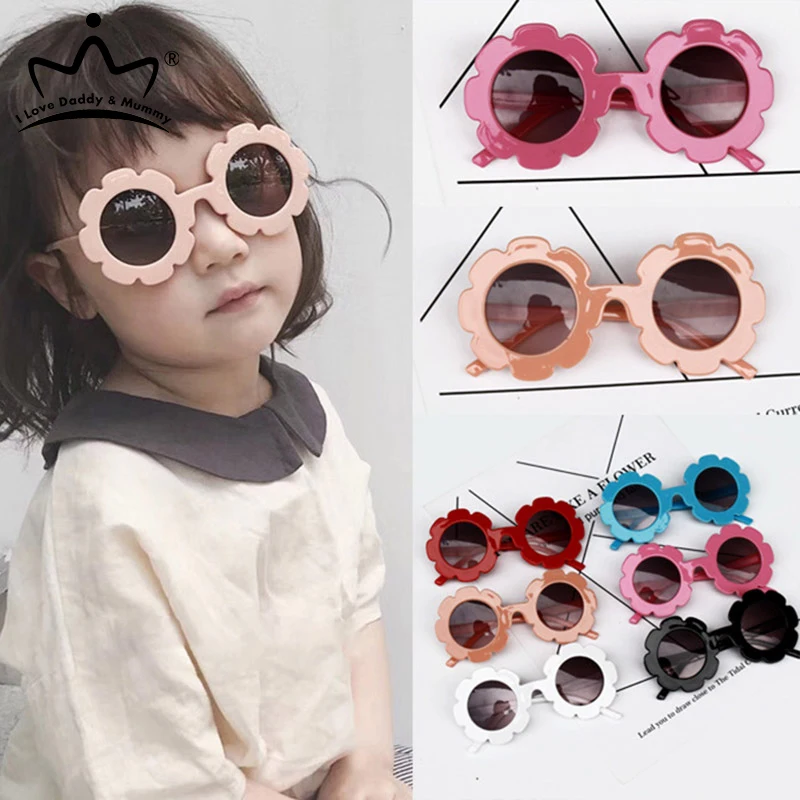 Summer Baby Sunglasses Flower Pattern Kids Boys Girls Glasses Outdoor Beach Accessories Photography Props 0-4Y | Детская одежда и
