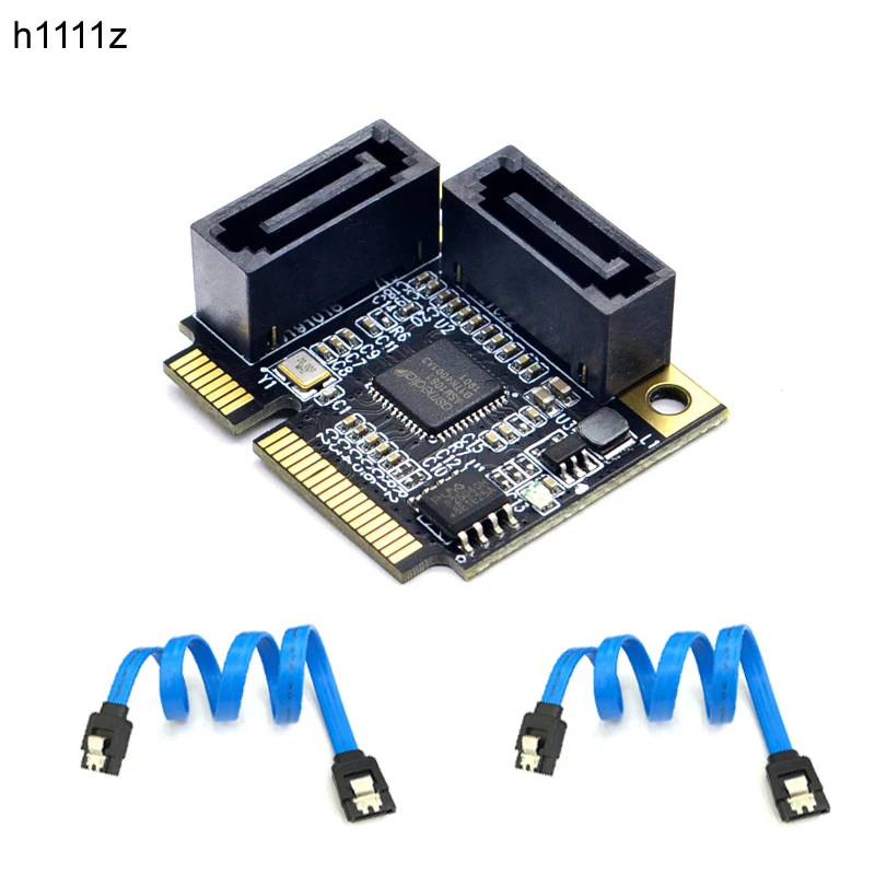 

Переходник Mini PCI-E PCI Express на SATA 3,0, 2 порта