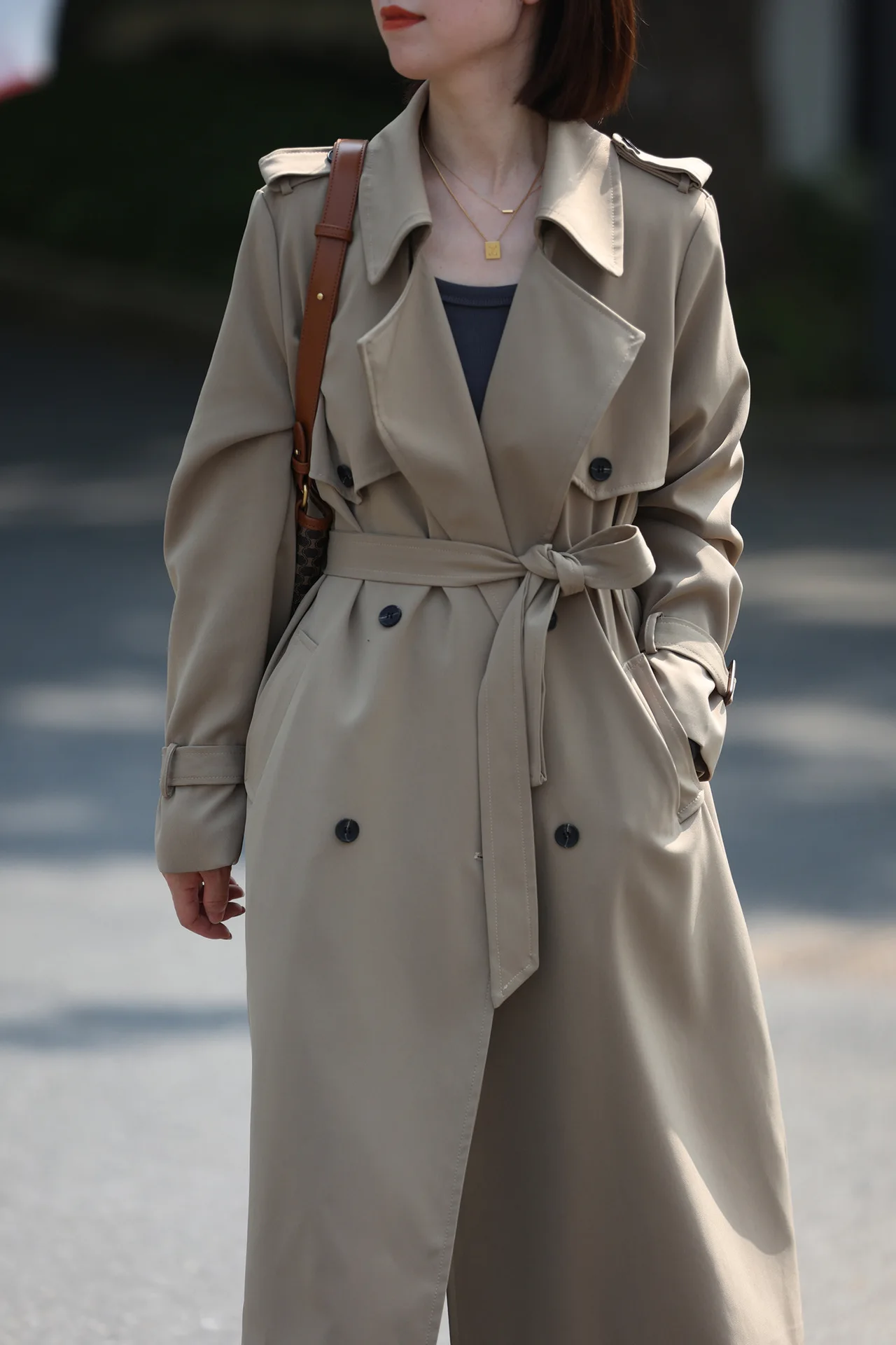 

Fashion Temperament Oversized Windbreaker Double-Breasted Long Belted Korean Trench Coat High-Quality Women'S Autumn Coat B724