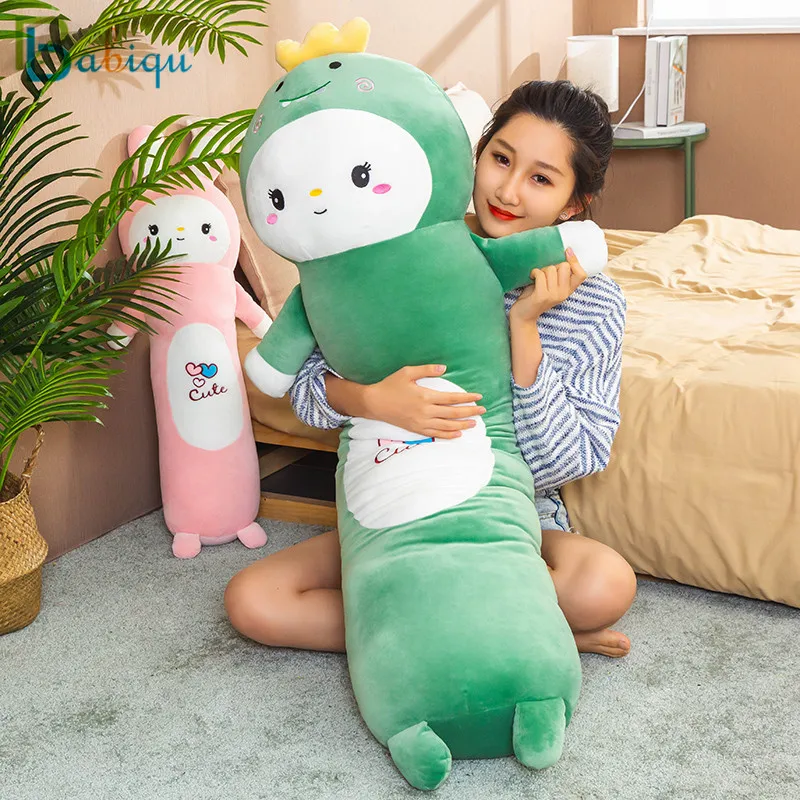 

70-110cm Cartoon Animal Dinosaur Pig Bunny Teddy Bear Plush Toys Stuffed Soft Long Sleeping Pillow Dolls Kids Baby Lovely Gift