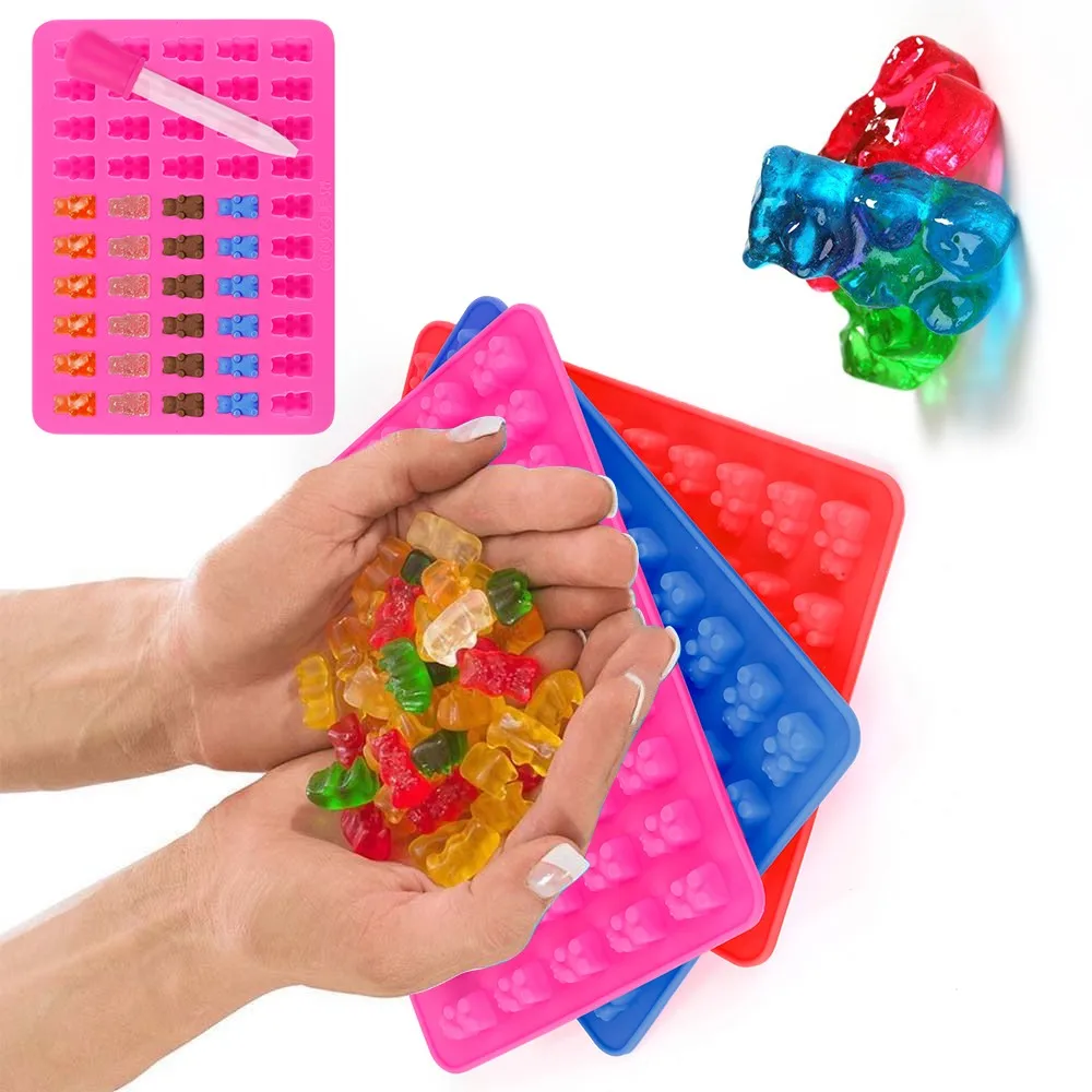 50 отверстий силиконовая форма Медведь торт декоративные 3D шоколадные конфеты