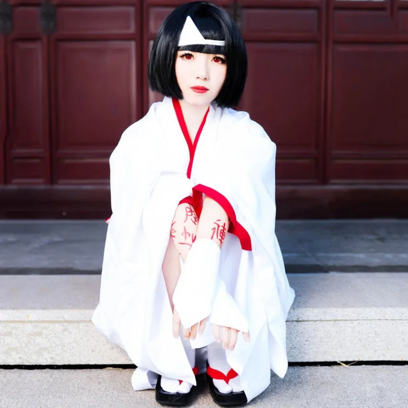 Anime God of Poverty Noragami Nora White Kimino Headwear Handband Yukata Cosplay Costume Halloween Party |