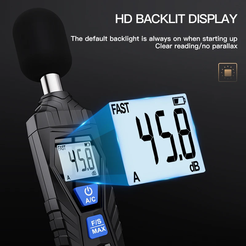 Шумомер SL720 Детектор звука Decible Monitor 30-130 дБ Аудио измерительный прибор Индикатор