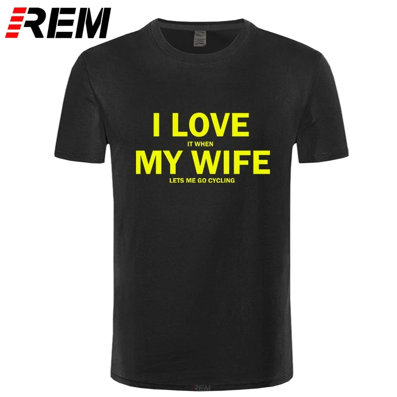 REM летняя футболка с надписью I Love My Wife забавная Мужская хлопковая короткими
