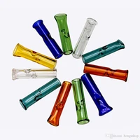 3 packs 8mm colorful flat mouth borosilicate glass smoking filter tips accessories
