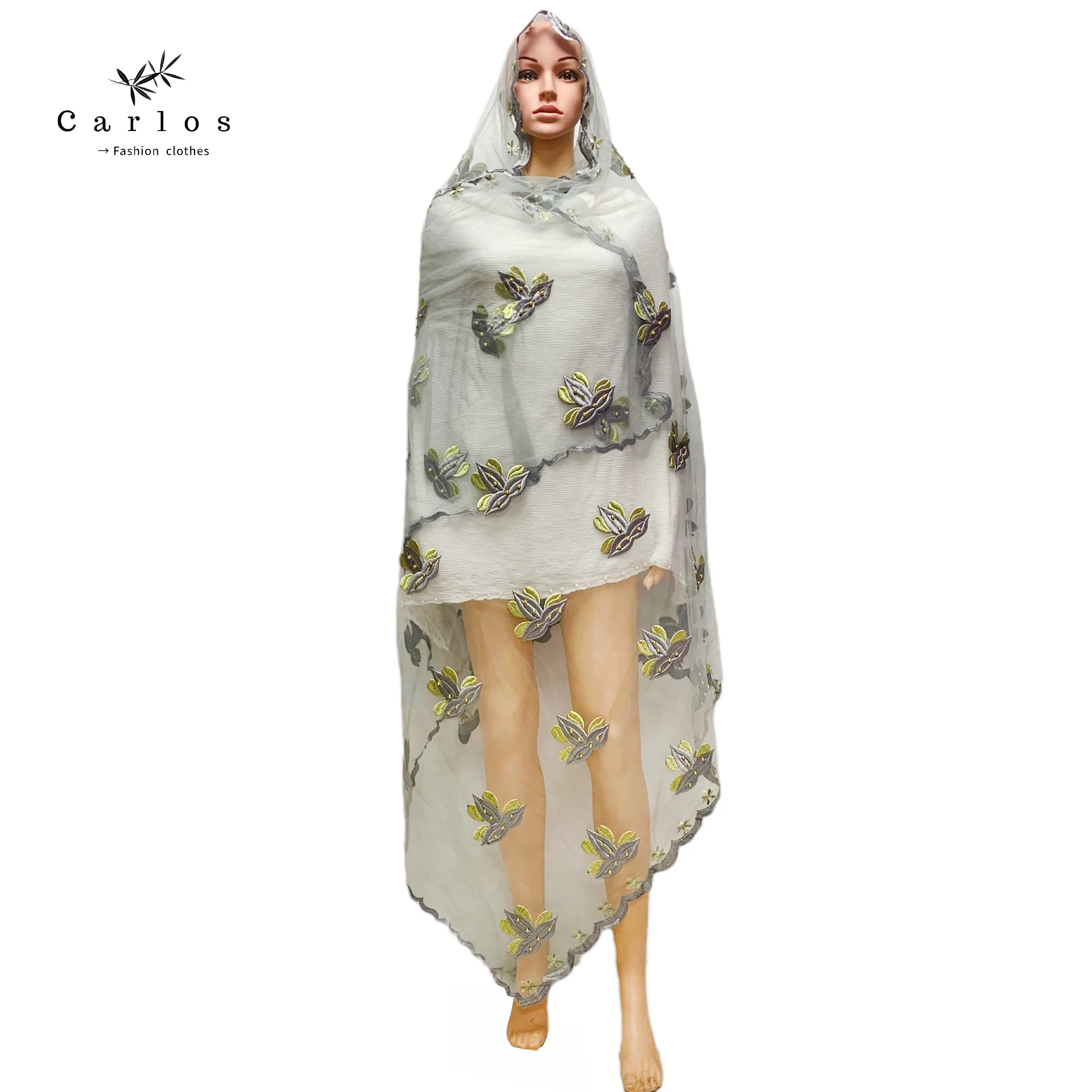 Женский хиджаб в африканском стиле новый материал стереоскопическая вышивка