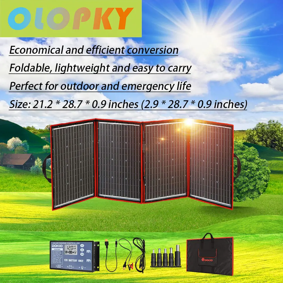 

2021 220W 18V foldable solar panel kit single crystal solar cell with controller 2 USB outputs