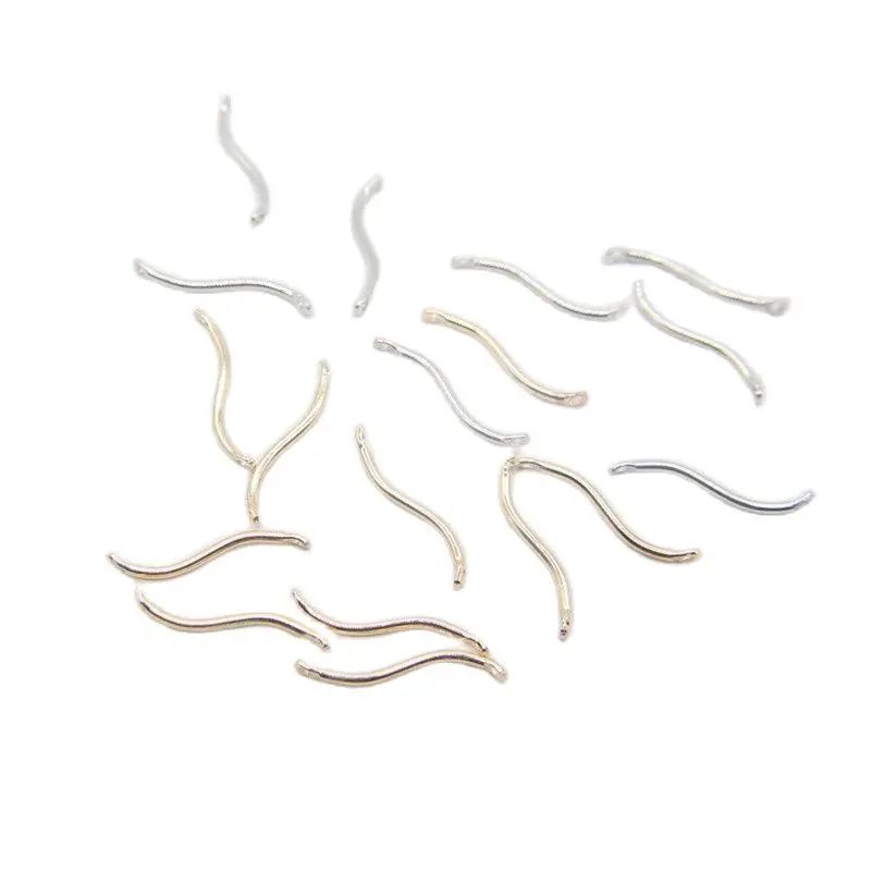 

50pcs S Shaped Connectors for DIY Earrings Making Pendants Charms Gold Silver Women Jewelry Findings Accessories Wholesale