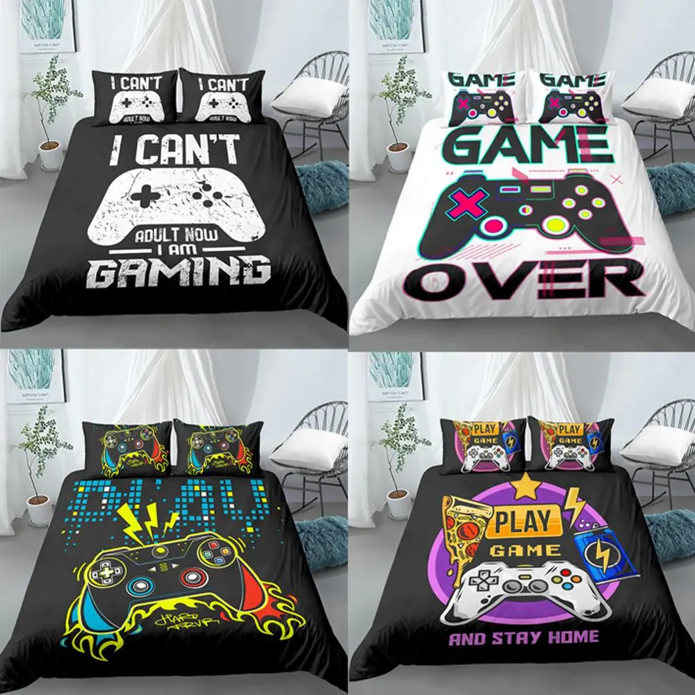 

3D Duvet Cover Gamer Bedding Set For Kids Teens Boys Gamepad Printed Quilt Cover With Pillow Case Game Theme Home Textile