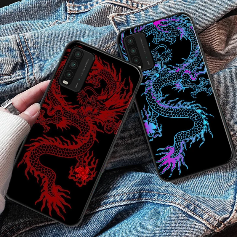 

Fashion Dragon Animal Pattern TPU Phone Case For Xiaomi Redmi 9 9i 9AT 9T 9A 9C Note 9 9T 9S 9 Pro Max Back Cover Fundas Coque