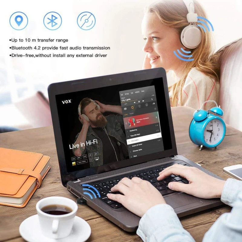 Bluetooth передатчик беспроводной usb-адаптер Bluetooth 4,2 Bluetooth ключ Музыкальный звуковой приемник адаптер для компьютера ПК ноутбука