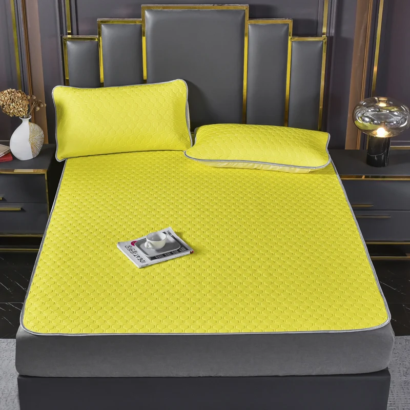 

Fiber Cool Mat Kit Sleeping Summer Mat Kit Rattan Mat Grid Fitted Sheet Set Coffee Cool Mat High Quality Latex Geometric Bed 40