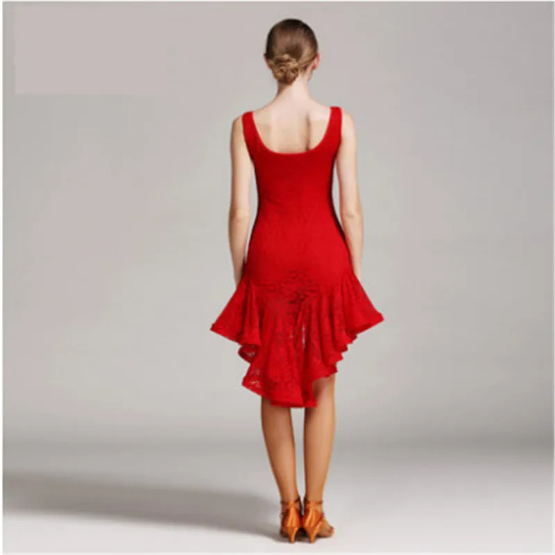 Женское платье для латиноамериканских танцев черное без рукавов