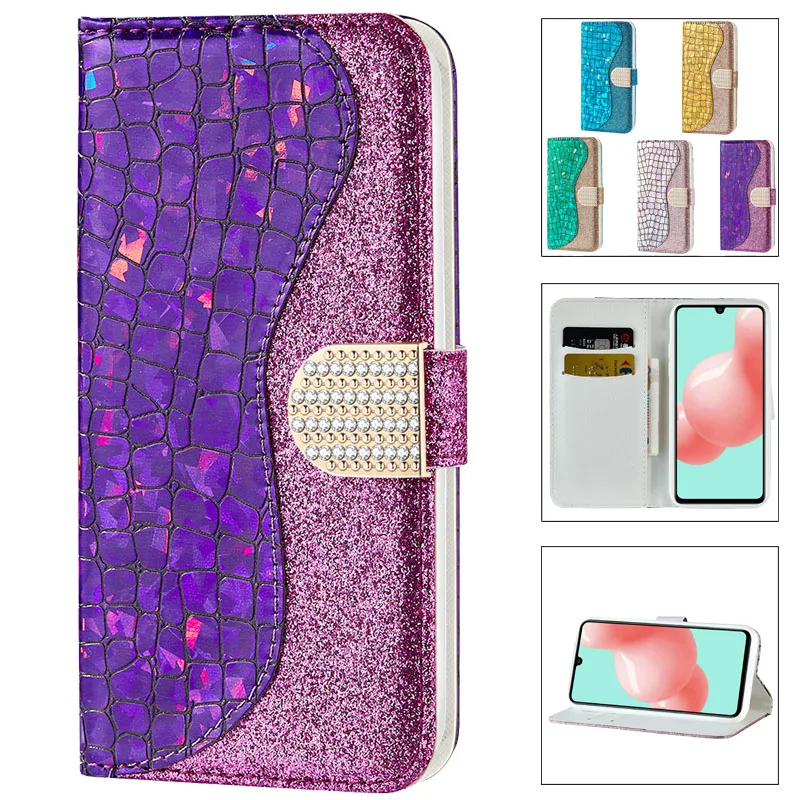 

Bling Glitter Women's Wallet Case Flip Stand Case For Samsung S21Ultra S20FE S10 S9 S9Plus S8 S7Edge Note10 Note20 F62 Cover