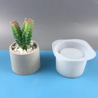 round silicone flower pot molds for epoxy resin concrete succulent plants clay cement molds candle pen holder moulds