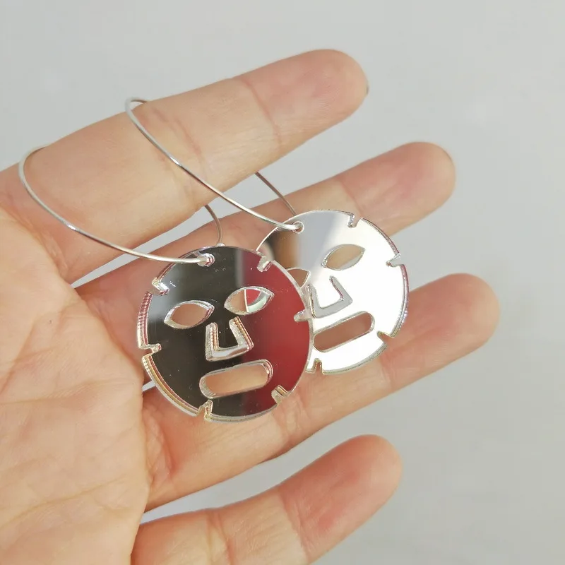 Женские акриловые серьги-маски серебряного цвета в виде ночного клуба 2020 |