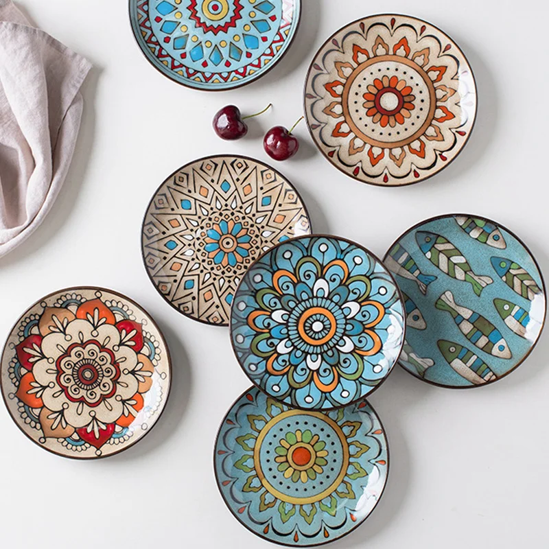 Креативная 6-дюймовая тарелка, набор бытовой посуды, керамические маленькие Тарелки Для закусок, Тарелки Для Еды Luminarc Platos cerприма Vajilla Navidad