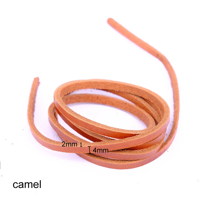 camel 2 шт. шнурок из коровьей кожи для пошива швейных изделий кожаная веревка украшение на нитке фурнитура браслет из элементов Ожерелье Веревка - Цвет: camel