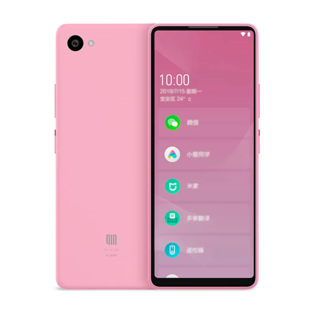 Xiaomi QIN Full screen Phon e 4G сеть с wifi 5,05 дюймов 2100 мАч Andriod 9,0 SC9832E четырехъядерный функция wifi AI переводчик - Цвет: Розовый