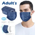 2020 50 шт. темно-синяя джинсовая маска с принтом, очищающая воздух маска для лица, трехслойная маска с фильтром для рта, фотолампа независимо от возраста K5