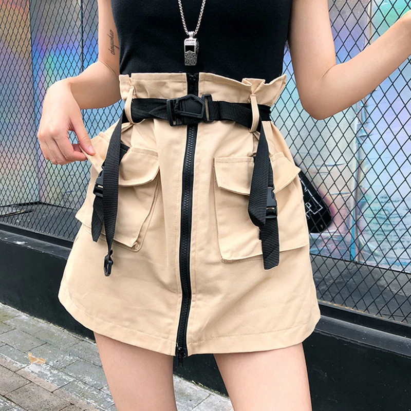 Женская юбка средней длины Vangull короткая с карманами и поясом для лета 2020