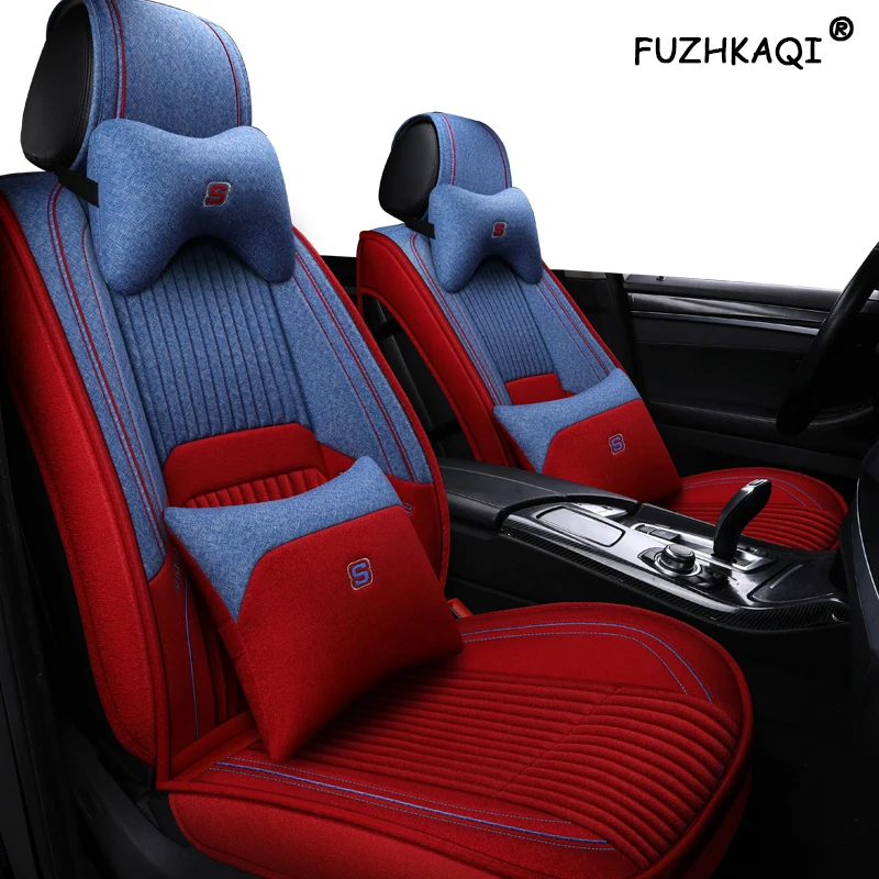 Чехлы на сиденья автомобиля FUZHKAQI роскошные льняные накидки для Ford Focus 2 3 Fushion Ranger