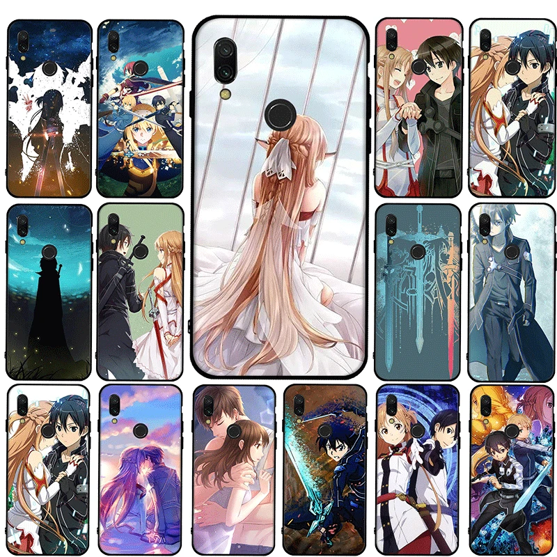 Силиконовый чехол для телефона Sword Art Online SAO Animation Xiaomi Redmi 9 9A 9C Note 6 7 8 K30 Pro Max 9S 8T Poco