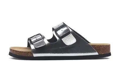 FeiYiTu/Новинка; летние пляжные шлепанцы на пробковой подошве; повседневные сандалии-сабо с двойной пряжкой; женские шлепанцы без застежки; Размеры 35-45 - Цвет: 4